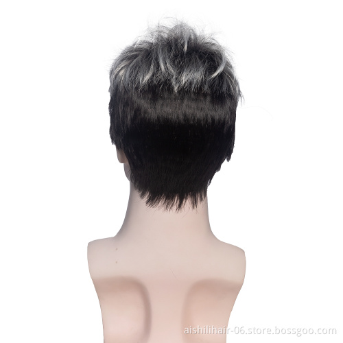 Wholesale price short wig man synthetic wig for men